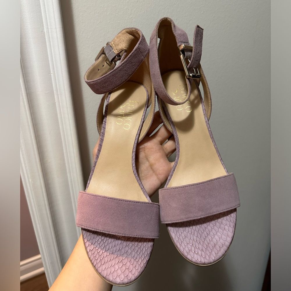 Purple Lilac Lavender Franco Sarto Block Sandals - Heel - Picture 2 of 6
